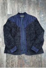 Graumann Vintage 70's Blue Suede Fabric Long Sleeve Jacket