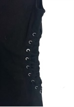 Sexy Mini Black Dress With Lace Up Sides