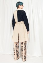 Vintage Trench Coat Y2K Reworked Reconstructed Beige Jacket